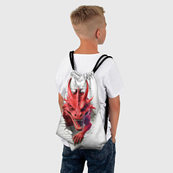 Рюкзак-мешок Красный дракон выглядывает из стены, цвет: 3D-принт — фото 2