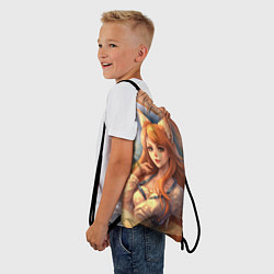 Рюкзак-мешок Милая девушка лисица, цвет: 3D-принт — фото 2