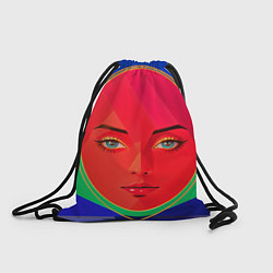 Рюкзак-мешок Девушка красноликая овал в прямоугольнике, цвет: 3D-принт