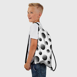 Рюкзак-мешок Черные полосатые шары на белом, цвет: 3D-принт — фото 2
