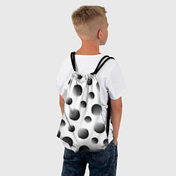 Рюкзак-мешок Черные полосатые шары на белом, цвет: 3D-принт — фото 2
