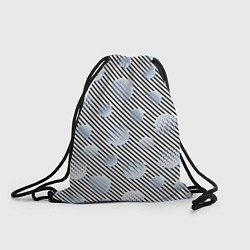 Рюкзак-мешок Серебристые круги на полосатом фоне, цвет: 3D-принт