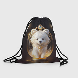 Рюкзак-мешок Белый медвежонок с фонариками, цвет: 3D-принт