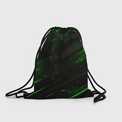 Рюкзак-мешок Dark black green abstract, цвет: 3D-принт