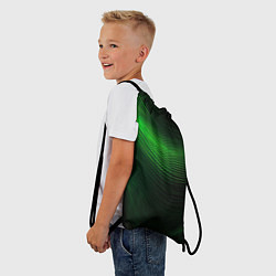 Рюкзак-мешок Зеленое свечение абстракция, цвет: 3D-принт — фото 2