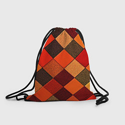 Рюкзак-мешок Шахматка красно-коричневая, цвет: 3D-принт