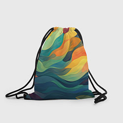 Рюкзак-мешок Красочная палитра в волнах, цвет: 3D-принт