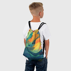 Рюкзак-мешок Красочная палитра в волнах, цвет: 3D-принт — фото 2