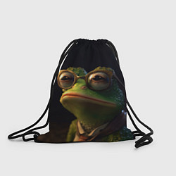 Рюкзак-мешок Лягушка Пепе в очках, цвет: 3D-принт