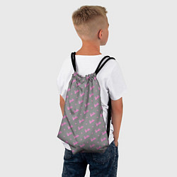 Рюкзак-мешок Паттерн - Барби и серый фон, цвет: 3D-принт — фото 2