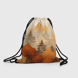 Рюкзак-мешок Осенний лес в оранжевых тонах, цвет: 3D-принт