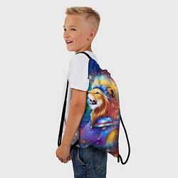 Рюкзак-мешок Космический лев - неоновое свечение, цвет: 3D-принт — фото 2