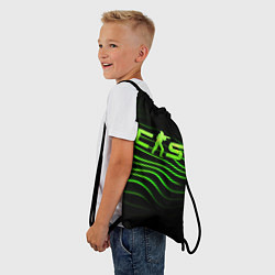 Рюкзак-мешок CS2 green logo, цвет: 3D-принт — фото 2
