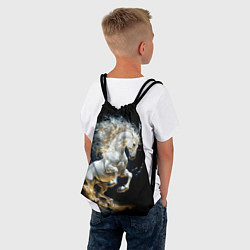 Рюкзак-мешок Конь Белая молния, цвет: 3D-принт — фото 2