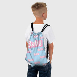 Рюкзак-мешок Baby - Barbie style: blue pattern, цвет: 3D-принт — фото 2