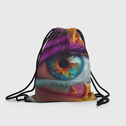 Рюкзак-мешок Разноцветная краска и глаз, цвет: 3D-принт