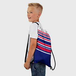 Рюкзак-мешок Красные и синие полосы на белом фоне, цвет: 3D-принт — фото 2