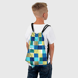 Рюкзак-мешок Ретро квадраты, цвет: 3D-принт — фото 2
