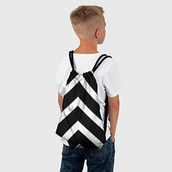 Рюкзак-мешок Черно-белые полoсы, цвет: 3D-принт — фото 2