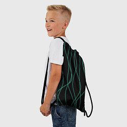 Рюкзак-мешок Чёрный с линиями, цвет: 3D-принт — фото 2