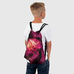 Рюкзак-мешок Розовый цветок в огне - нейросеть, цвет: 3D-принт — фото 2