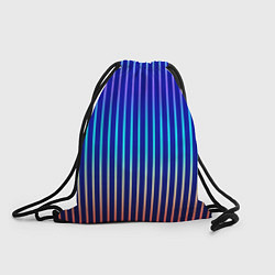 Рюкзак-мешок Полосатый синий градиент, цвет: 3D-принт