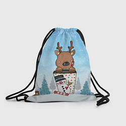 Рюкзак-мешок Олененок в кружке, цвет: 3D-принт