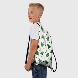 Рюкзак-мешок Узор с зелеными елочками, цвет: 3D-принт — фото 2