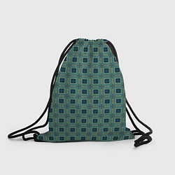 Рюкзак-мешок Зелёно-бежевый квадраты, цвет: 3D-принт
