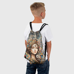 Рюкзак-мешок Девушка с узорами, цвет: 3D-принт — фото 2