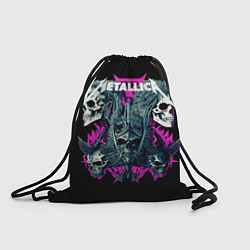 Рюкзак-мешок Металлика на фоне черепов рокеров, цвет: 3D-принт