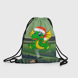 Рюкзак-мешок Зеленый дракончик 2024, цвет: 3D-принт