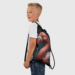 Рюкзак-мешок Фламинго с каплями воды, цвет: 3D-принт — фото 2