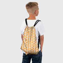Рюкзак-мешок Паттерн ромашки на оранжевом, цвет: 3D-принт — фото 2