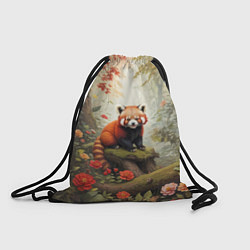 Рюкзак-мешок Красная панда в лесу, цвет: 3D-принт