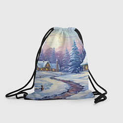Рюкзак-мешок Тропинка к новогоднему дому, цвет: 3D-принт