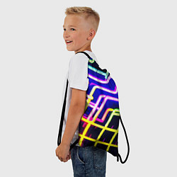 Рюкзак-мешок Авангардный неоновый паттерн, цвет: 3D-принт — фото 2