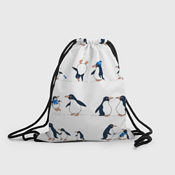 Рюкзак-мешок Семейство пингвинов на прогулке, цвет: 3D-принт