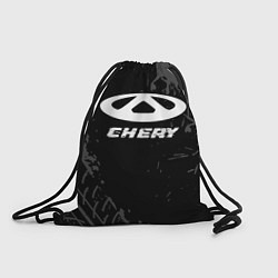 Рюкзак-мешок Chery speed на темном фоне со следами шин, цвет: 3D-принт