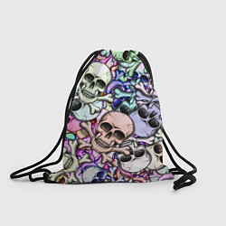 Рюкзак-мешок Черепа с костями паттерн, цвет: 3D-принт
