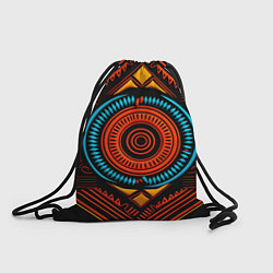 Рюкзак-мешок Орнамент в африканском стиле на тёмном фоне, цвет: 3D-принт