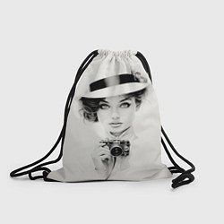Рюкзак-мешок Милая девушка с ретро камерой, цвет: 3D-принт