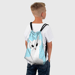 Рюкзак-мешок Лама - альпака в наушниках, цвет: 3D-принт — фото 2