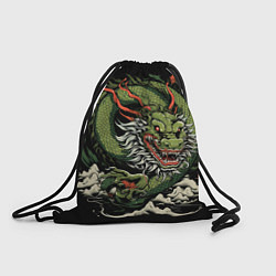 Рюкзак-мешок Символ года зеленый дракон, цвет: 3D-принт