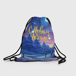 Рюкзак-мешок С новым годом новогодний фон, цвет: 3D-принт