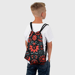 Рюкзак-мешок Красно-черный узор в славянском стиле, цвет: 3D-принт — фото 2