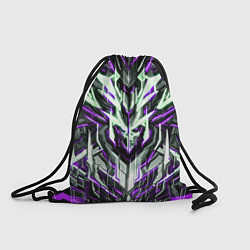 Рюкзак-мешок Неоновый фиолетовый кибер череп, цвет: 3D-принт