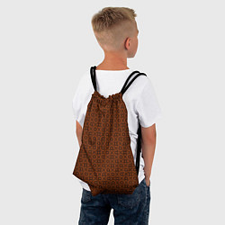 Рюкзак-мешок Цветочный узорчатый чёрно-оранжевый, цвет: 3D-принт — фото 2