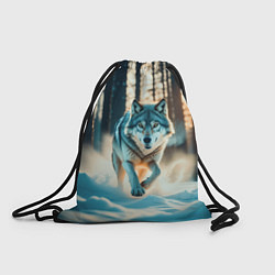Рюкзак-мешок Волк в темном лесу, цвет: 3D-принт