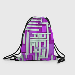 Рюкзак-мешок Полосы на фиолетовом фоне, цвет: 3D-принт